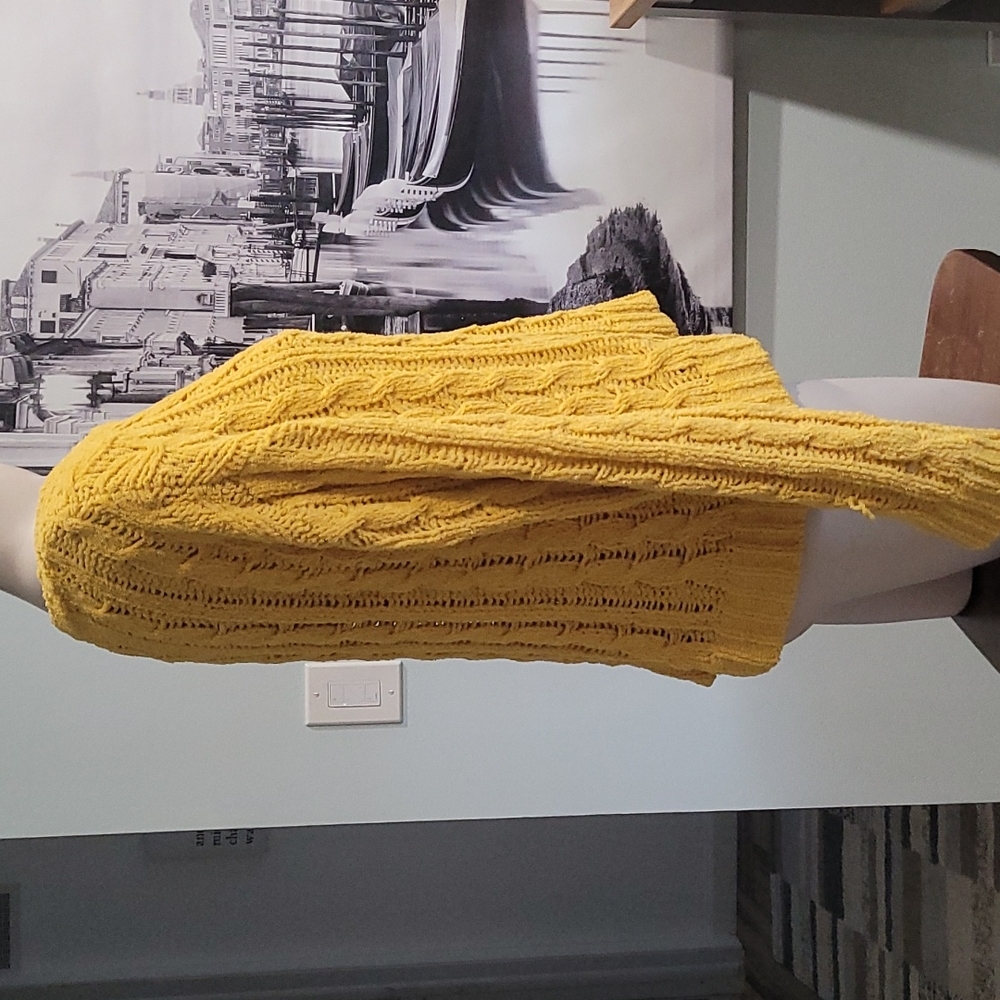 Fuzzy Mustard Sweater - Picture 4 of 6